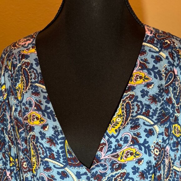 💙 NWT Boden Cottagecore Paisley Plunging Neckline Maxi Dress Size 14 - Picture 4 of 10